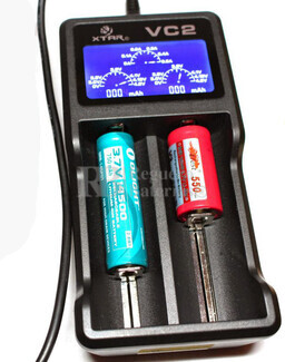 Xtar VC2 cargador baterías dual con pantalla 14500,18650,20700...